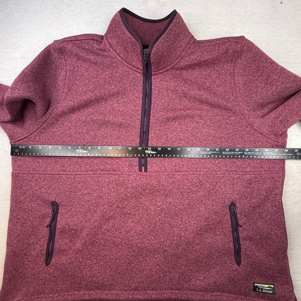 LL Bean Womens 2X Plus Sweater Fleece Quarter Zip Pullover Berry gorpcore cozy - Picture 6 of 10